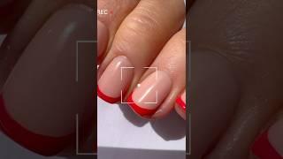 How To Red Square Microtip French Nails 