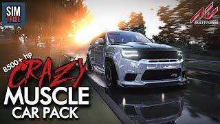 CRAZY Free Muscle Car Pack  10 CARS 8500+ Total HP  Assetto Corsa Mods 2023