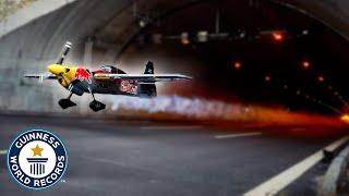 Red Bull Airplane Flies Through Tunnel - Guinness World Records