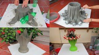 Top Flower Pots Beautiful Unique From Rags And Cement - DIY At Home