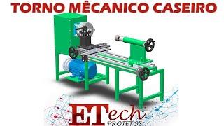 TORNO MÊCANICO CASEIRO HOBBY - Homemade Lathe Machine - PROJETO