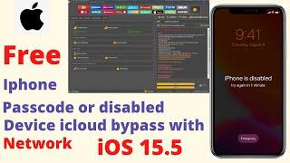 Iphone 6 - X   Free icloud bypass with network ios-15.5  passcode or disabled by unlock tool .