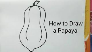 How to draw a Papaya   Kids Drawing