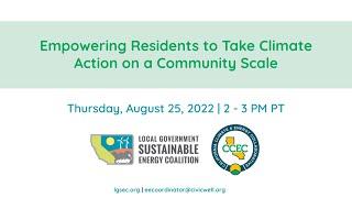 Empowering Residents to Take Climate Action on a Community Scale