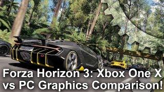 4K Forza Horizon 3 Xbox One X vs PC Graphics Comparison + Frame-Rate Test
