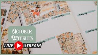 LIVE Set up my October weeklies with me  Yellow Witchy Cottagecore vibes