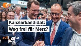 Wüst stellt sich in K-Frage hinter Merz Wird der CDU-Chef jetzt Kanzlerkandidat?  ZDFheute live