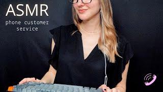 ASMR Customer Service Phone Roleplay l Soft Spoken Telephone Voice Typing