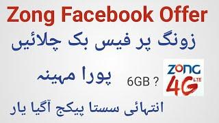 Zong Monthly facebook Offer 6GB