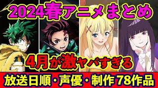 【4月アニメ】2024春アニメ全78作品まとめ・放送日順・声優・独占配信・制作会社 &おすすめアニメ【放送直前SP】