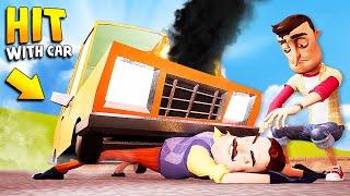 Hitting The Neighbor WITH MY CAR oops…  Hello Neighbor Gameplay Mods