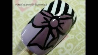 Bow and Stripes - Lulu Guinness Inspired Nail Art Tutorial