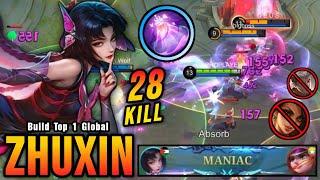 28 Kills + MANIAC Deadly Lantern Zhuxin Annoying CC Mage - Build Top 1 Global Zhuxin  MLBB