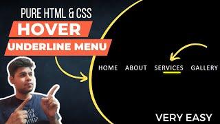 Navbar with underline hover effect  css hover effects  animated navbar in css #navbar