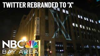 Elon Musks Twitter rebranding launches with ‘X logo projected at SF headquarters