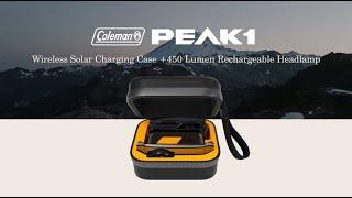 Coleman PEAK1™ 450 Lumen Rechargeable Headlamp with Wireless Solar Charging Case