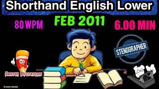 Shorthand English Junior Feb 2011 ️ 80 WPM ️ Book Speed