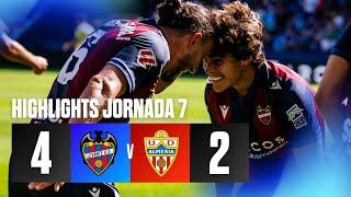 J7 Hightlights del partido Levante UD 4-2 UD Almería  LaLiga Hypermotion 202425