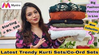 Myntra KurtiKurta Set Haul Starting Rs.599Myntra Partywear Kurti SetsMyntra Fashion Festival