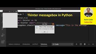 Tkinter messagebox in Python