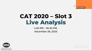 CAT 2020 Slot 3 Analysis  IMS Learning Resources