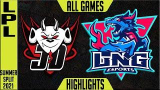 JDG vs LNG Highlights ALL GAMES  LPL Summer 2021 W2D2  JD Gaming vs LNG Esports