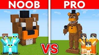 NOOB vs PRO FNAF Family House Build Challenge in Minecraft