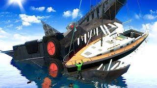 ROBOT MEGALODON DESTROYS SHIP Garrys Mod