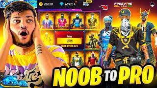 FREE FIRE NOOB TO PRO IN 9999 DIAMONDS 8MINS CHALLENGE -GARENA FREE FIRE