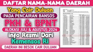 DAFTAR NAMA NAMA DAERAH YANG CAIR DULUAN PADA PENCAIRAN BANSOS PKH & BPNT JULI & AGUSTUS 2024