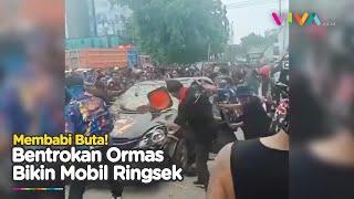 Bentrokan Ormas Pecah Kendaraan Hancur dan Anggota Luka Parah