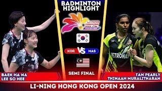 WD SF Baek Ha Na  Lee So Hee KOR vs Tan  Thinaah MAS  Hongkong Open 2024 Badminton