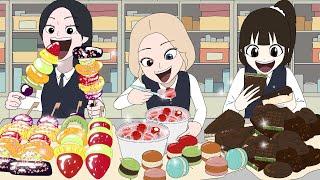 Sneaky Dessert Mukbang in Class  Animation ASMR