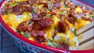 Fully Loaded Twice Baked Potato Casserole Recipe  Easy Cheesy Potatoes