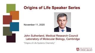 Origins of Life Systems Chemistry John Sutherland Cambridge