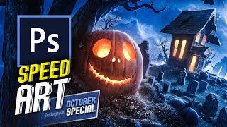 All Hallows Eve  Speed Art Photoshop  October Special