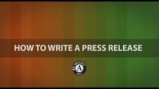 How to write a press release