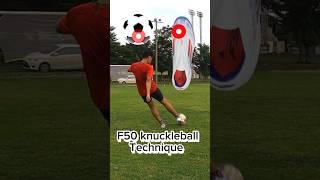 Best foot contact point technique for knuckleball with F50 boots #skony7 #football  #knuckleball