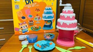 5 minutes satisfying with Unboxing  Puzzle Color DIY MUD SET  Cake Doh machine Toy Set #asmr