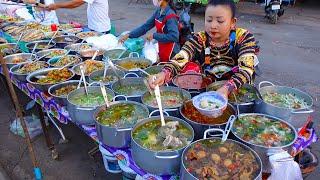 Under $1  Fast Serving More Than 30 Khmer Dinners   Cambodian Street Food in Siem Reap