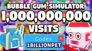 FREE 1 BILLION VISITS UPDATE GAMEPASS CODES IN BUBBLE GUM SIMULATOR Roblox