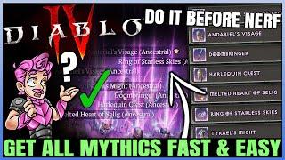 Diablo 4 - Get ALL Mythic Uniques Fast & Easy Guide - New Season 5 Uber Unique Fast Farm & More