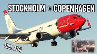 ️‍️ VATSIM Full Flight Stockholm to Copenhagen  737 Flight Example + ATC Subtitles  MSFS