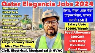 Qatar Elegancia Jobs 2024  Direct Interview  Free Food  Employment Visa  Large Vacancy