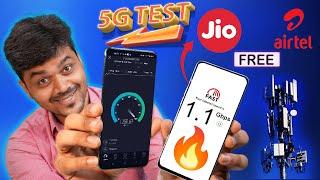 Live Testing FREE 5G SPEED with JIO & Airtel - Real Test  *Not Sponsored*