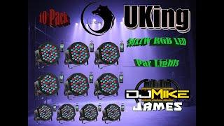 UKing Stage Lights 10 Packs 36x1W RGB LED Par Lights