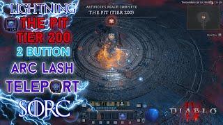 Diablo 4 - The Pit 200 Arc Lash Teleport 2 Button Sorcerer Clear PTR