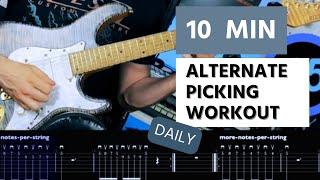 10 MIN ALTERNATE PICKING WORKOUT  building up speed and precision on guitar - Rafael Trujillo