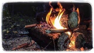 Костер таежный. Костер нодья Bushcraft