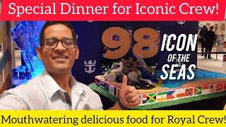 Icon of the Seas Crew Appreciation Dinner for Iconic Crew Lobster Lamb chops